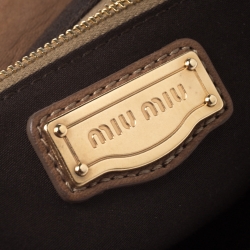 Miu Miu Brown Matelasse Leather Coffer Satchel