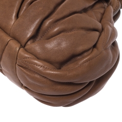 Miu Miu Brown Matelasse Leather Coffer Satchel