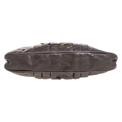 Pre Owned Miu Miu Grey Matelasse Leather Shoulder Bag