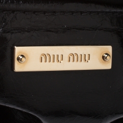 Miu Miu Black Glossy Leather Top Handle Bag