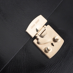 Miu Miu Black Glossy Leather Top Handle Bag
