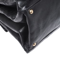 Miu Miu Black Glossy Leather Top Handle Bag