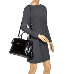Miu Miu Black Glossy Leather Top Handle Bag