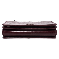 Pre Owned Miu Miu Burgundy Cracked Leather Medium Club Shoulder Bag