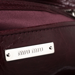 Pre Owned Miu Miu Burgundy Cracked Leather Medium Club Shoulder Bag