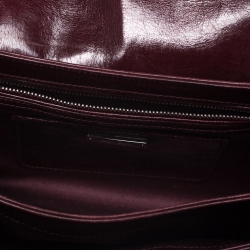 Pre Owned Miu Miu Burgundy Cracked Leather Medium Club Shoulder Bag