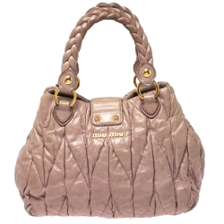 مملوكة مسبقًا Miu Miu Pink Matelasse Leather Satchel