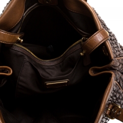 Miu Miu Brown Matelasse Leather Tote