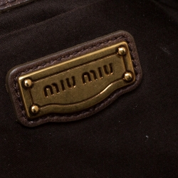Miu Miu Brown Matelasse Leather Tote