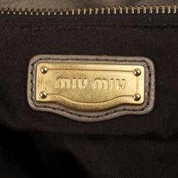 مملوكة مسبقًا Miu Miu Beige Leather Bow Leather Tote