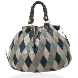 Pre Owned Miu Miu Quilted Leather Harlequin Hobo