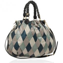 Pre Owned Miu Miu Quilted Leather Harlequin Hobo