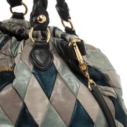 Pre Owned Miu Miu Quilted Leather Harlequin Hobo