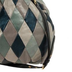 Pre Owned Miu Miu Quilted Leather Harlequin Hobo