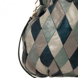 Pre Owned Miu Miu Quilted Leather Harlequin Hobo