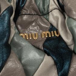 Pre Owned Miu Miu Quilted Leather Harlequin Hobo