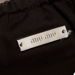 Pre Owned Miu Miu Pink Leather Oversize Crystal Clutch