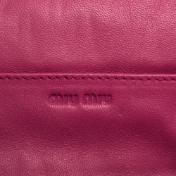Pre Owned Miu Miu Fuschia Matelasse Leather Continental Wallet