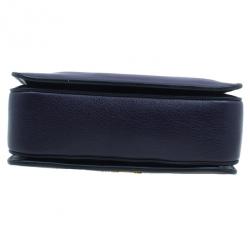 Pre Owned Miu Miu Purple Leather Madras Bag