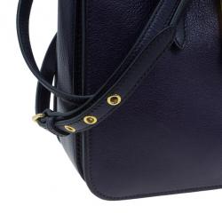 Pre Owned Miu Miu Purple Leather Madras Bag