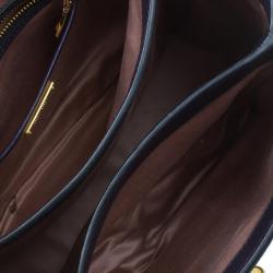 Pre Owned Miu Miu Purple Leather Madras Bag