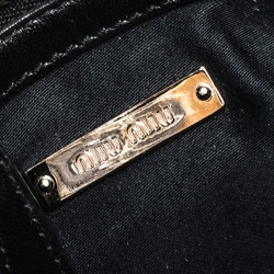 Miu Miu Black Matelasse Nappa Leather Crystal Shoulder Bag