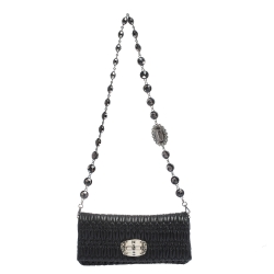 MIU MIU: crossbody bag in matelassé nappa - Black