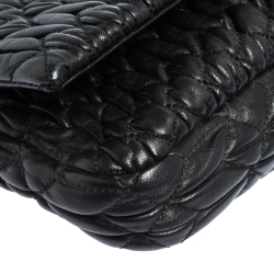 Miu Miu Black Matelasse Nappa Leather Crystal Shoulder Bag