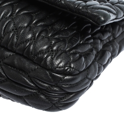 Miu Miu Black Matelasse Nappa Leather Crystal Shoulder Bag
