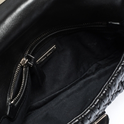 Miu Miu Black Matelasse Nappa Leather Crystal Shoulder Bag