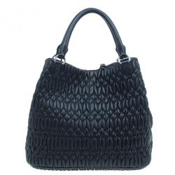 Pre Owned Miu Miu Black Cloquet Nappa Leather Bag