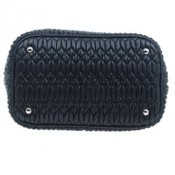 Pre Owned Miu Miu Black Cloquet Nappa Leather Bag