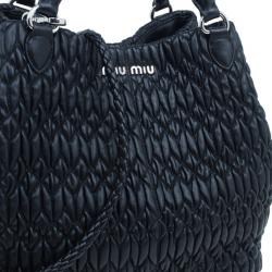 Pre Owned Miu Miu Black Cloquet Nappa Leather Bag