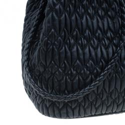 Pre Owned Miu Miu Black Cloquet Nappa Leather Bag