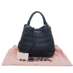 Pre Owned Miu Miu Black Cloquet Nappa Leather Bag