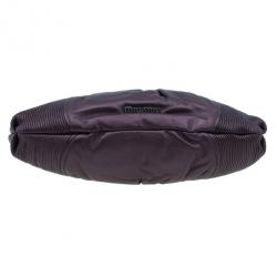 Pre Owned Miu Miu Metallic Eggplant Leather Clutch