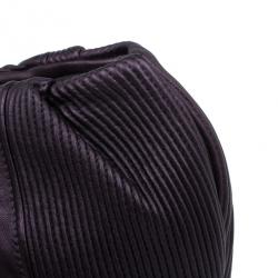 Pre Owned Miu Miu Metallic Eggplant Leather Clutch