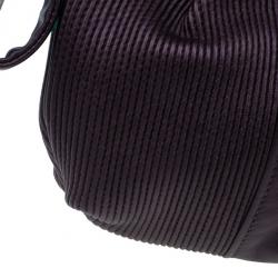 Pre Owned Miu Miu Metallic Eggplant Leather Clutch