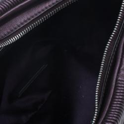 Pre Owned Miu Miu Metallic Eggplant Leather Clutch