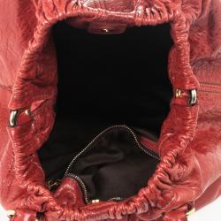Pre Owned Miu Miu Red Napa Satchel