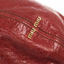 Pre Owned Miu Miu Red Napa Satchel
