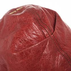 Pre Owned Miu Miu Red Napa Satchel
