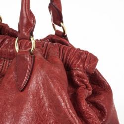 Pre Owned Miu Miu Red Napa Satchel