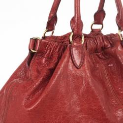Pre Owned Miu Miu Red Napa Satchel