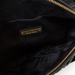 Miu Miu Metallic Black Matelasse Leather Belt Bag