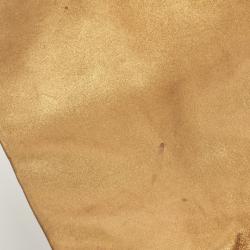 Pre Owned Miu Miu Gold Leather Lux Metal Front Pocket Tote Bag