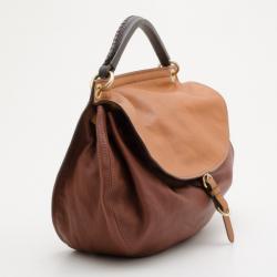 Pre Owned Miu Miu Brown Nappa Leather Hobo Bag