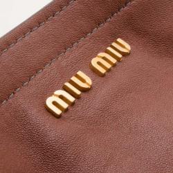 Pre Owned Miu Miu Brown Nappa Leather Hobo Bag