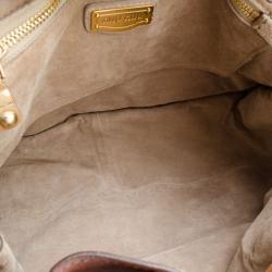 Pre Owned Miu Miu Brown Nappa Leather Hobo Bag