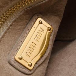 Pre Owned Miu Miu Brown Nappa Leather Hobo Bag